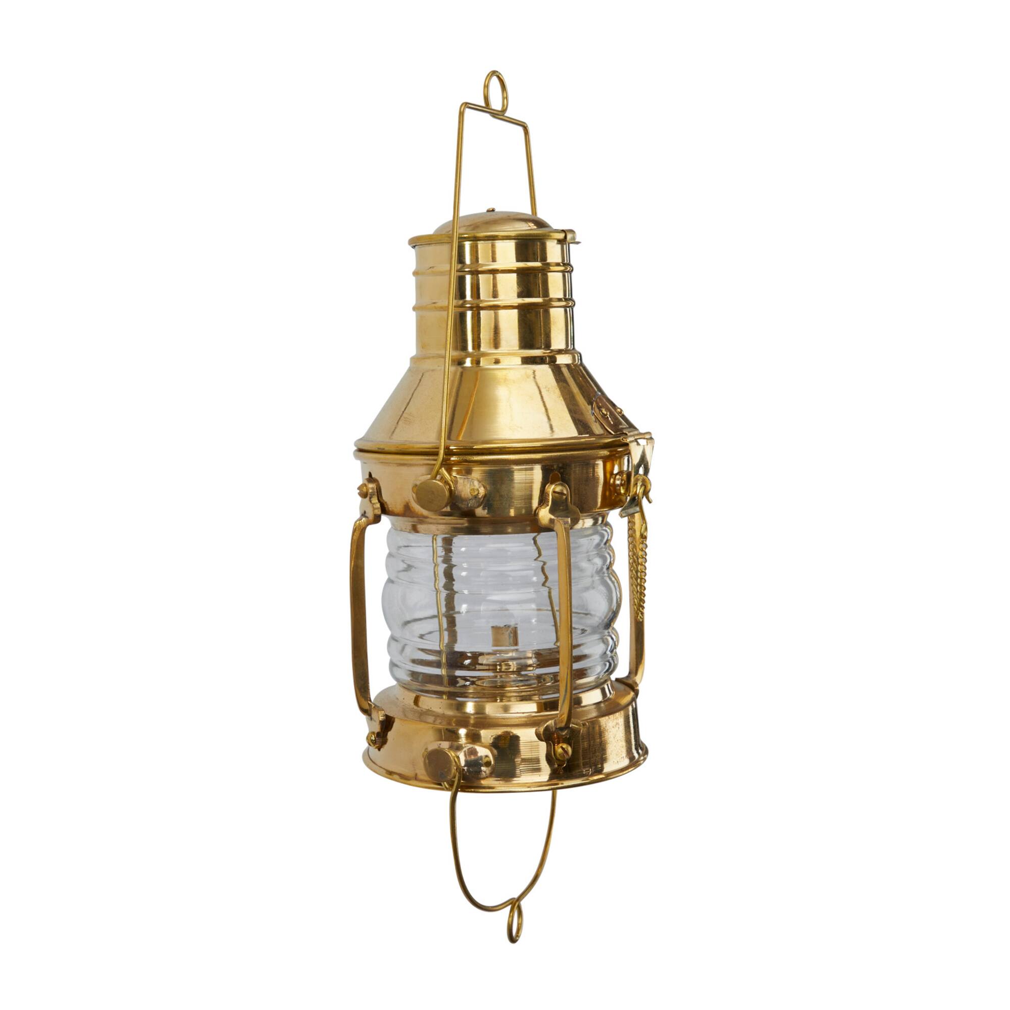 9" Gold Brass Candle Lantern